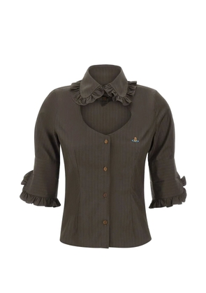 Vivienne Westwood Toulouse Frill striped shirt - Brown