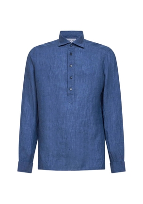 D4.0 buttoned linen shirt - Blue