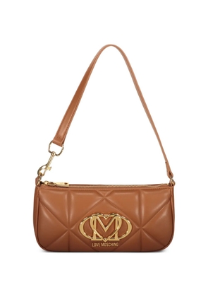 Love Moschino metallic logo shoulder bag - Neutrals
