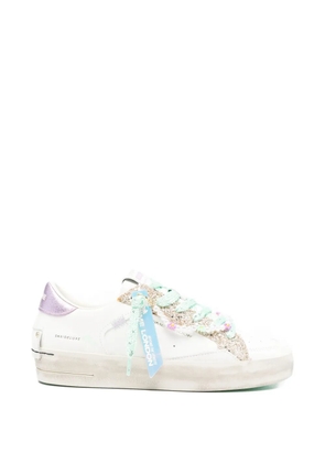 Crime London Sk8 Deluxe glitter lace sneakers - White