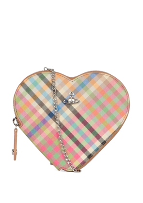 Vivienne Westwood heart plaid shoulder bag - Neutrals