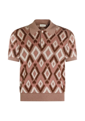 Piacenza Cashmere diamond-pattern polo shirt - Pink