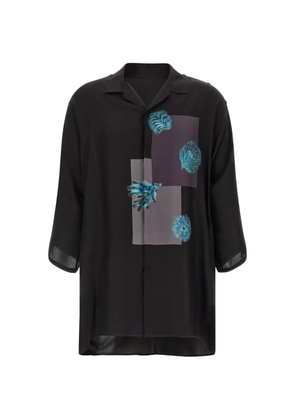 Yohji Yamamoto printed silk shirt - Black
