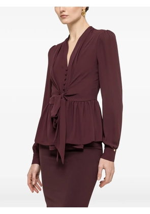 NISSA ruffled tie detail top - Purple