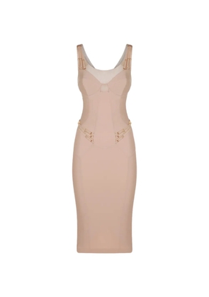 Elisabetta Franchi straps-detail midi dress - Neutrals