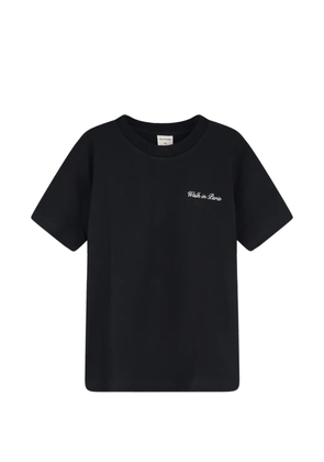 WALK IN PARIS logo-embroidered round-neck T-shirt - Black