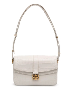 Balenciaga Pre-Owned 2009 Small Croc Embossed Lady Flap shoulder bag - White