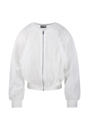 Nude zip-up bomber jacket - White