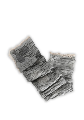 Y's fringed textured scarf - Grey