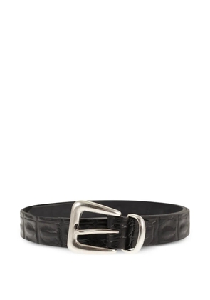 ALBERTO LUTI crocodile-effect buckle belt - Black