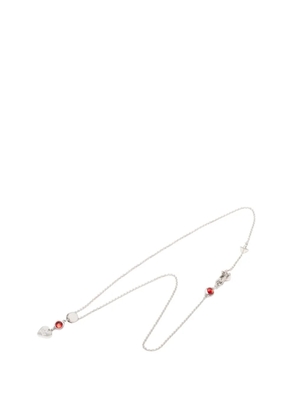 Gucci Pre-Owned 1990-2026 Sterling Silver Heart Crystal Drop Pendant necklace