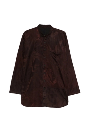 Christian Peau patterned chest-pocket shirt - Brown