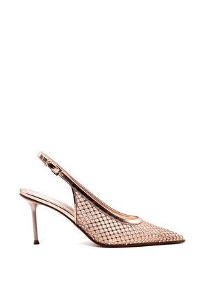 Sergio Levantesi Greta6 net embellished pumps - Gold