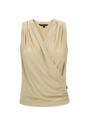 Goldbergh Calipso crossed draping V-neck top - Neutrals