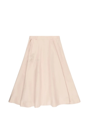 Incotex floral-embroidered midi skirt - Neutrals