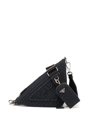 Prada raffia Triangle shoulder bag - Black