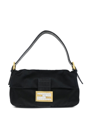 Fendi Pre-Owned 2009 croc-embossed crystal handbag - Black