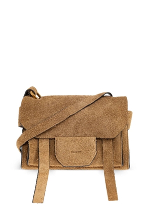 AllSaints mini Ursa flap-closure leather cross body bag - Brown