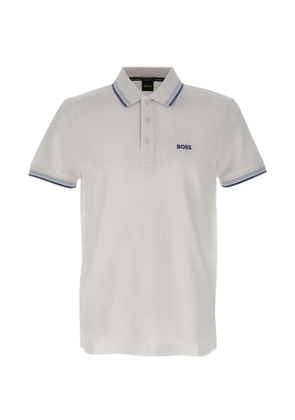 BOSS striped-trim pique polo shirt - Neutrals
