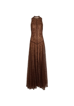 De La Vali halterneck lace gown - Brown
