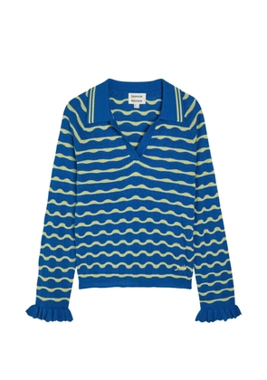 DAMSON MADDER Silvia ruffled-wave sweater - Blue