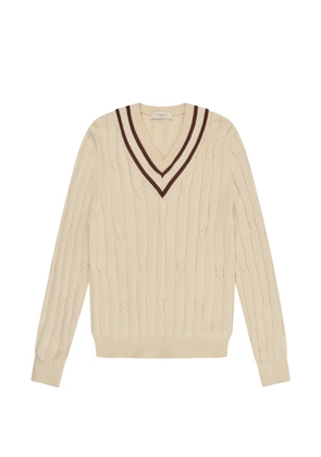 slowear braided V-neck sweater - Neutrals