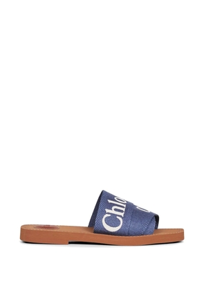 Chloé Woody logo-print sandals - Blue