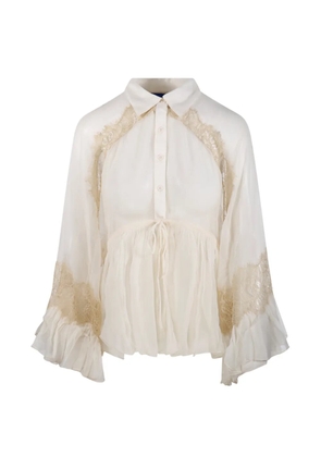Mes Demoiselles Deccala lace ruffled blouse - Neutrals