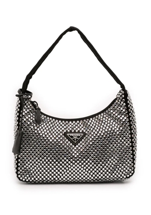 Prada Pre-Owned 2019-2026 Mini Satin Crystal Re Edition 2000 shoulder bag - Black