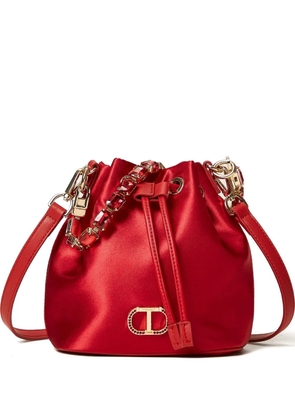 TWINSET jewel-embellished satin mini bag - Red
