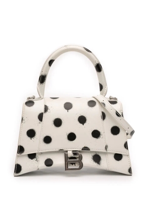 Balenciaga Pre-Owned 2022 Small Smooth Calfskin Sprayed Polka Dot Hourglass satchel - Black