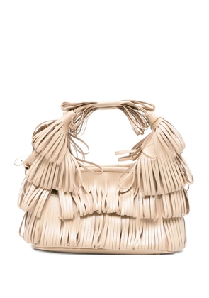 la milanesa small Capspa fringed tote bag - Neutrals