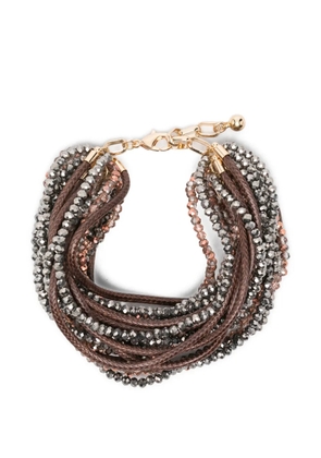 Antonelli Joshua beaded leather bracelet - Brown