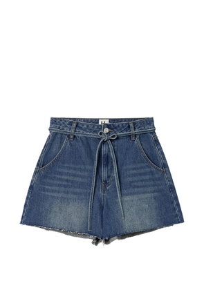 b+ab frayed denim shorts - Blue