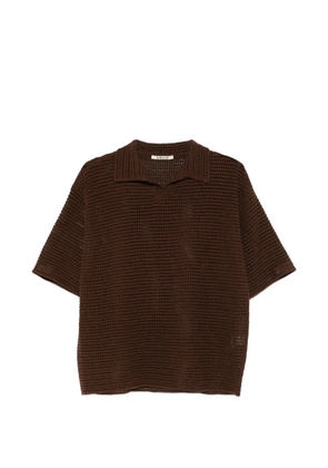 Auralee perforated-knit T-shirt - Brown