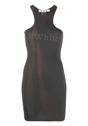 Off-White logo-detail tie-dye sleeveless minidress - Grey