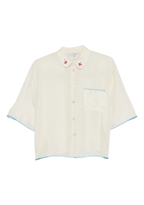 Forte Forte cherry-embroidery shirt - Neutrals