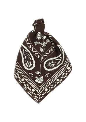 Alberto Biani patterned silk scarf - Brown