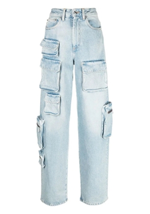 Off-White bleach multipocket cargo jeans - Blue