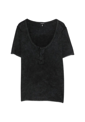 R13 buttoned short-sleeve T-shirt - Black