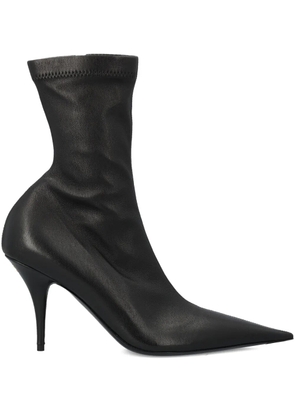 Balenciaga Avenue point-toe logo-plaque boots - Black