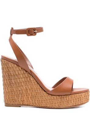 Aquazzura 110mm Sunseeker wedge sandals - Brown