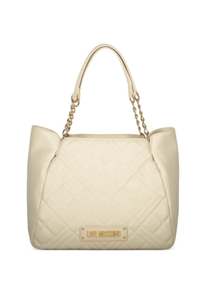 Love Moschino logo-appiqué shoulder bag - Neutrals