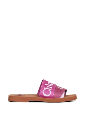 Chloé logo-print sandals - Pink