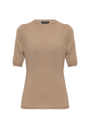 Fabiana Filippi ribbed short-sleeve sweater - Brown
