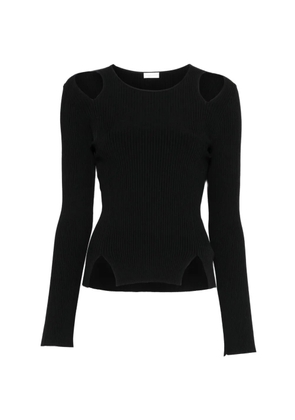 Roberto Collina cut-out ribbed-knit top - Black