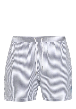 Maison Labiche Lobster striped seersucker swim shorts - White