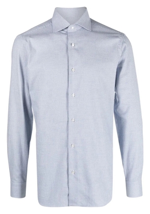 Barba checked long-sleeve shirt - Blue