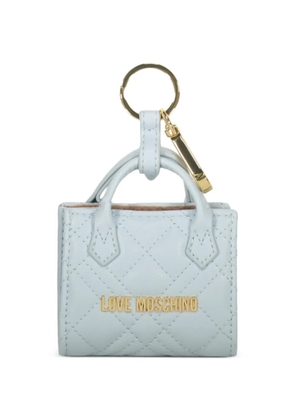 Love Moschino quilted-bag keyring - Blue