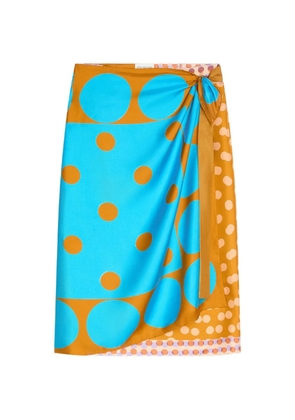 DRIES VAN NOTEN wrap polka dot midi skirt - Blue
